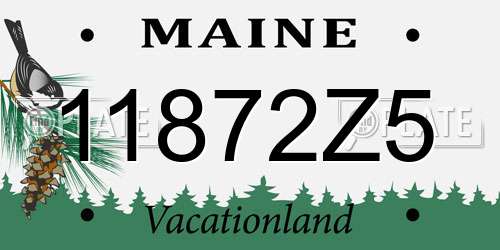 11872Z5 Maine License Plate