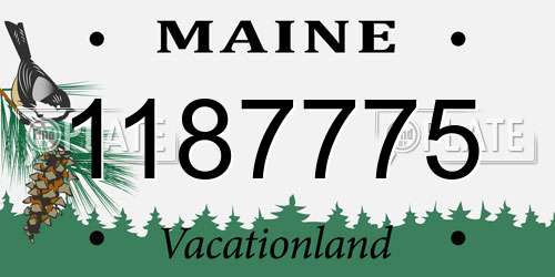 1187775 Maine License Plate
