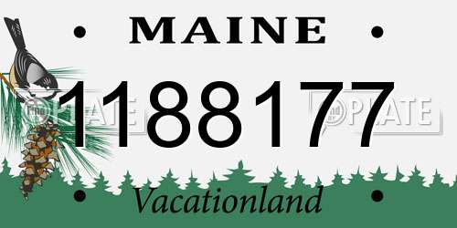 1188177 Maine License Plate