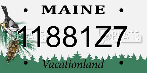 11881Z7 Maine License Plate