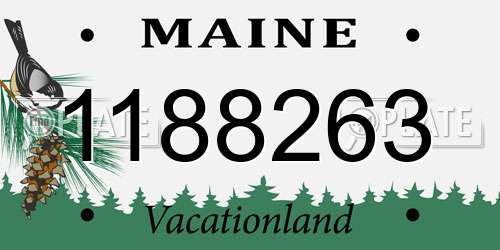 1188263 Maine License Plate