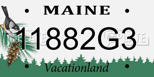 11882G3 Maine License Plate