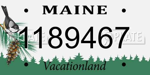 1189467 Maine License Plate