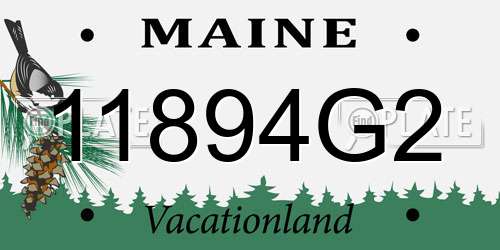 11894G2 Maine License Plate