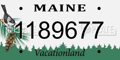 1189677 Maine License Plate