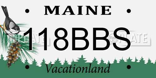 118BBS Maine License Plate