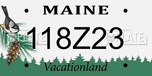 118Z23 Maine License Plate