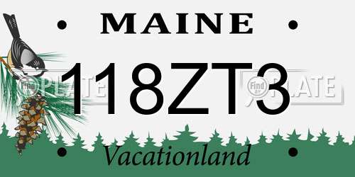 118ZT3 Maine License Plate