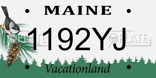1192YJ Maine License Plate