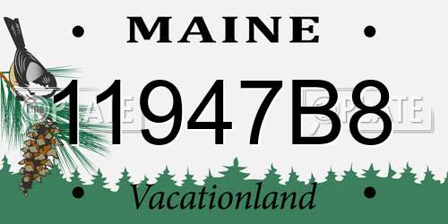 11947B8 Maine License Plate