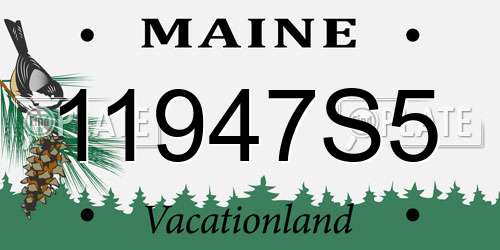 11947S5 Maine License Plate
