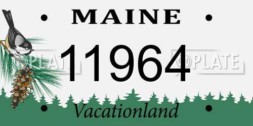 11964 Maine License Plate