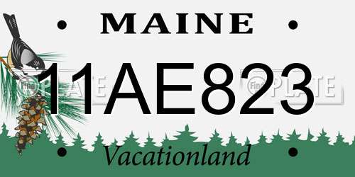 11AE823 Maine License Plate
