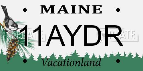 11AYDR Maine License Plate