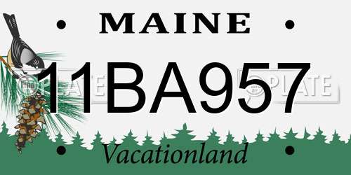 11BA957 Maine License Plate