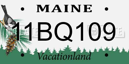 11BQ109 Maine License Plate