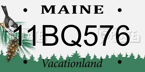 11BQ576 Maine License Plate