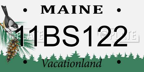 11BS122 Maine License Plate
