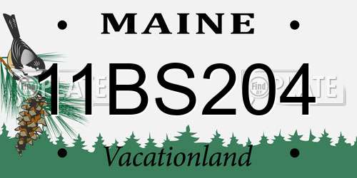 11BS204 Maine License Plate