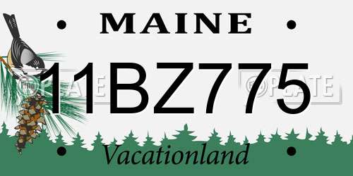 11BZ775 Maine License Plate