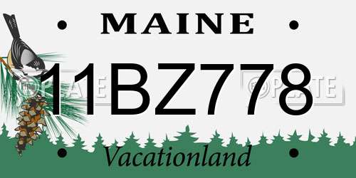 11BZ778 Maine License Plate