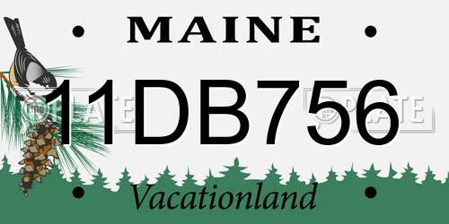 11DB756 Maine License Plate