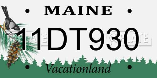 11DT930 Maine License Plate