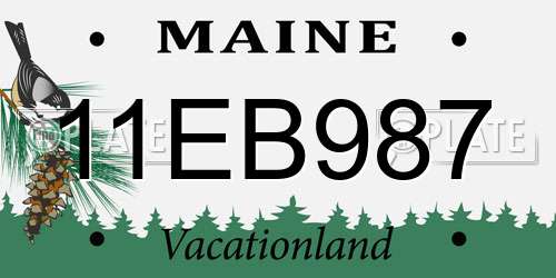 11EB987 Maine License Plate