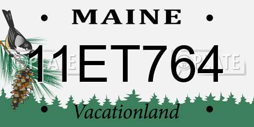 11ET764 Maine License Plate