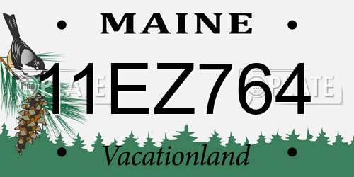 11EZ764 Maine License Plate