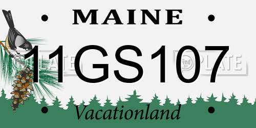 11GS107 Maine License Plate