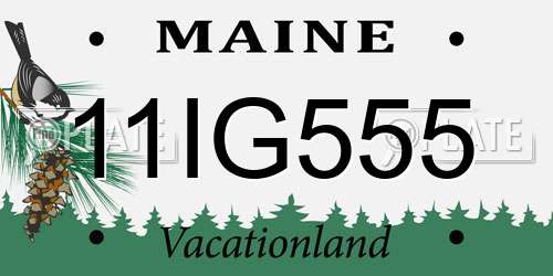 11IG555 Maine License Plate