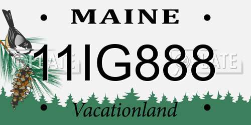 11IG888 Maine License Plate