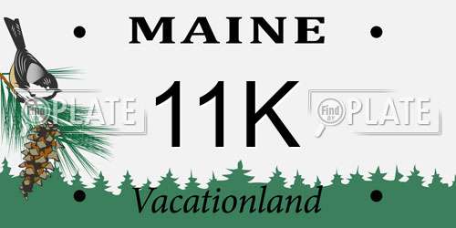 11K Maine License Plate