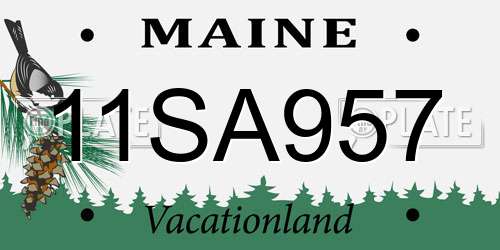 11SA957 Maine License Plate