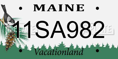 11SA982 Maine License Plate