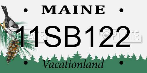 11SB122 Maine License Plate