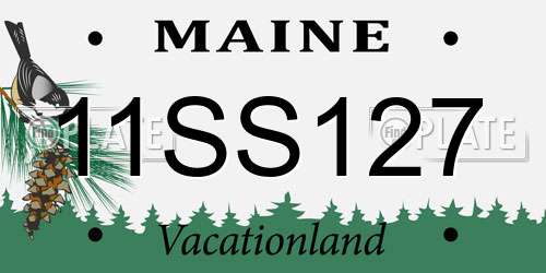 11SS127 Maine License Plate