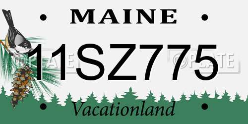 11SZ775 Maine License Plate