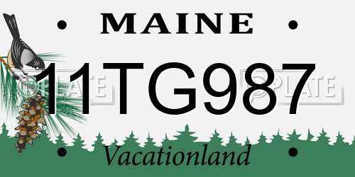 11TG987 Maine License Plate