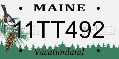 11TT492 Maine License Plate