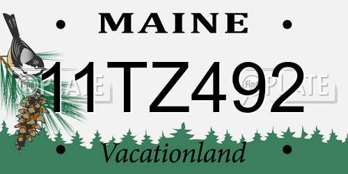 11TZ492 Maine License Plate