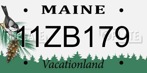 11ZB179 Maine License Plate