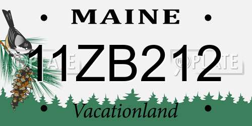 11ZB212 Maine License Plate