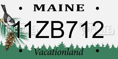 11ZB712 Maine License Plate