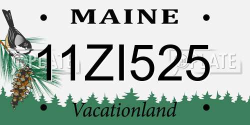 11ZI525 Maine License Plate