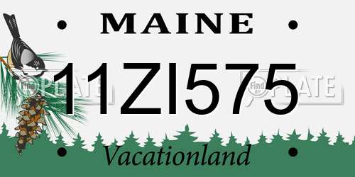 11ZI575 Maine License Plate