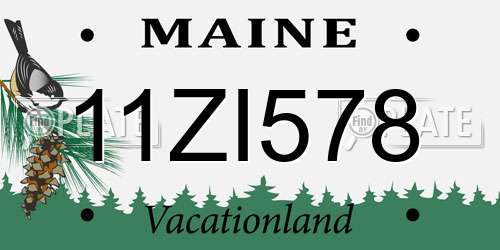11ZI578 Maine License Plate