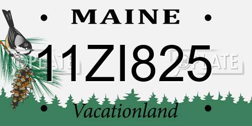 11ZI825 Maine License Plate