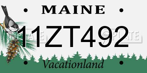 11ZT492 Maine License Plate
